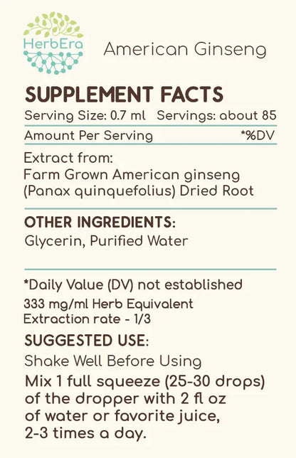 HerbEra American Ginseng Tincture