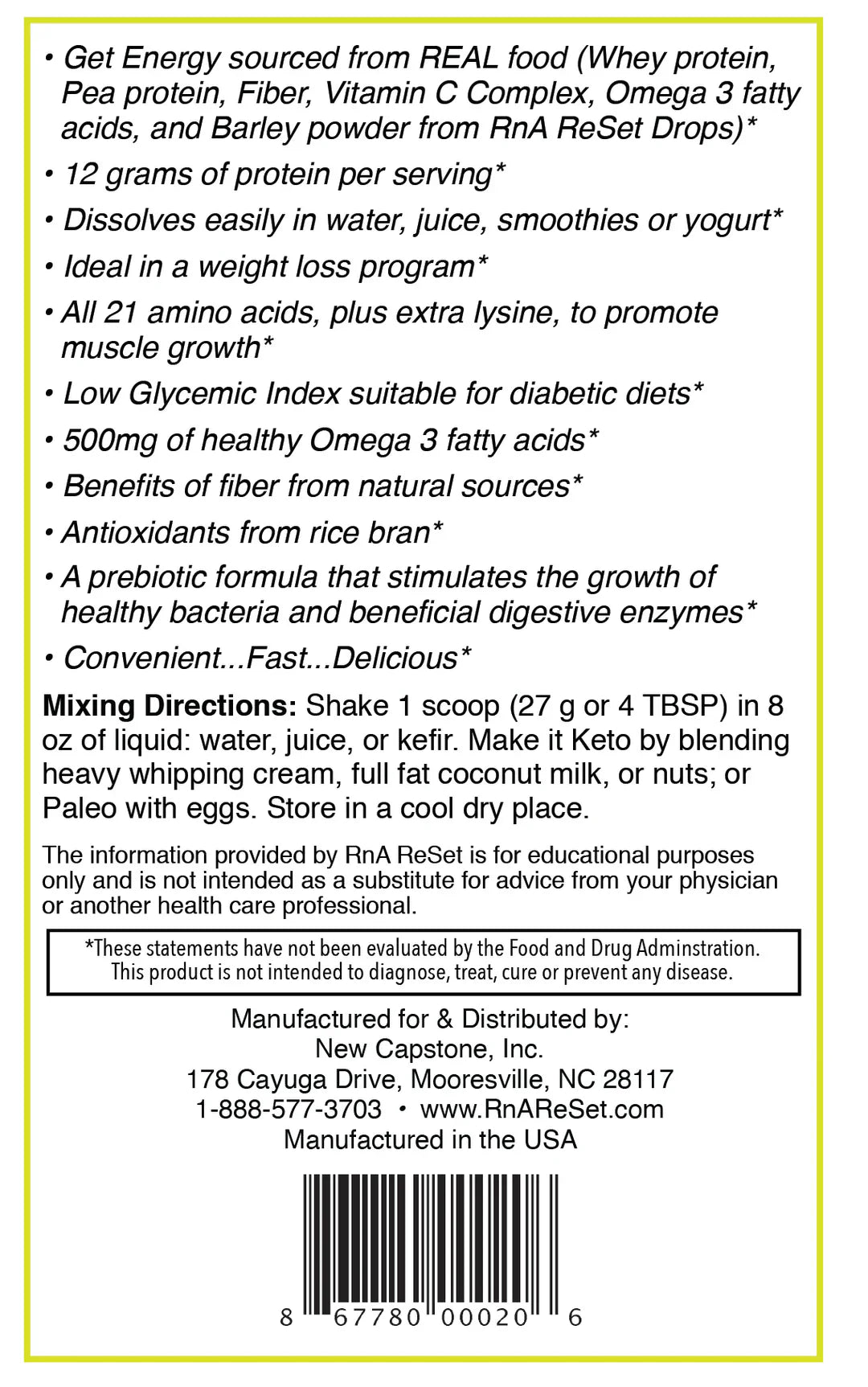 Dr. Dean’s ReStructure Protein Powder Vanilla 594g